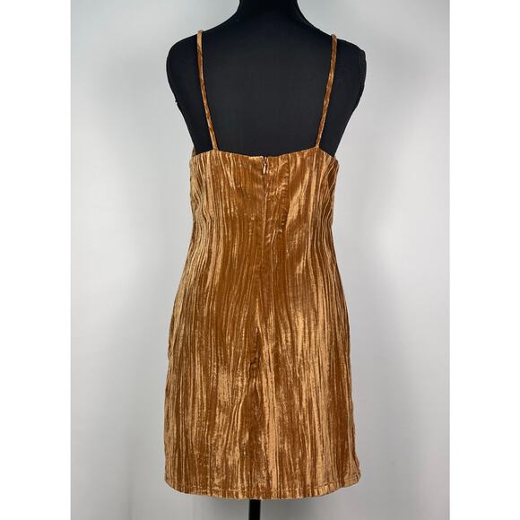 NWT Elodie Velvet Cami Mini Dress XS Clay Brown Crushed V-Neck - Picture 4 of 9